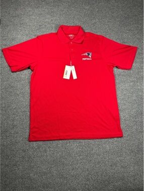 Core 365 Classic Red Polo Shirt with Football Logo NWT